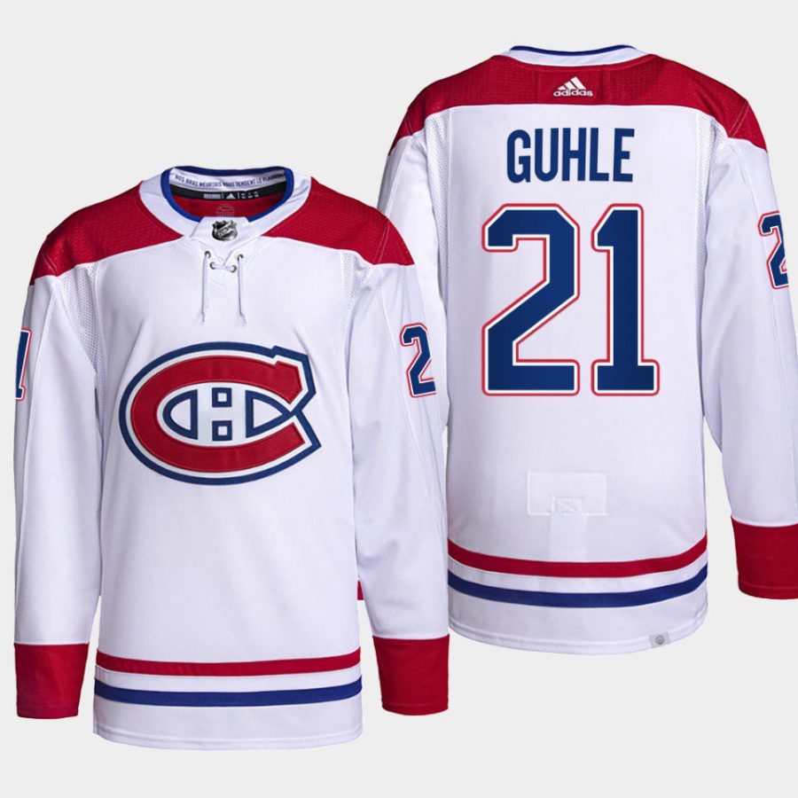 men canadiens kaiden guhle away primegreen white jersey