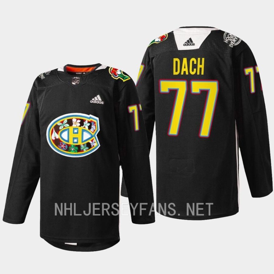 men canadiens kirby dach habs warmup black history month 2023 black jersey