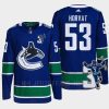 men canucks bo horvat home kevin bieska patch blue jersey