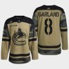 men canucks conor garland camo warm up 2022 armed forces green jersey