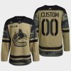 men canucks custom camo warm up 2022 armed forces green jersey