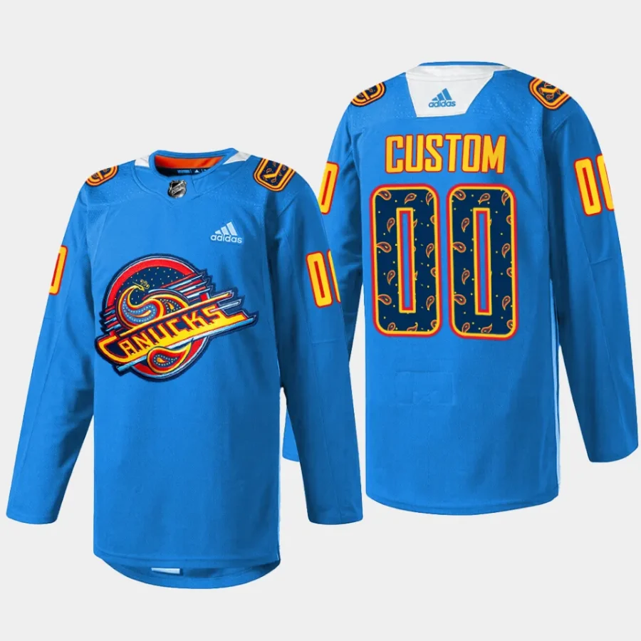 men canucks custom special edition 2023 diwali night blue jersey