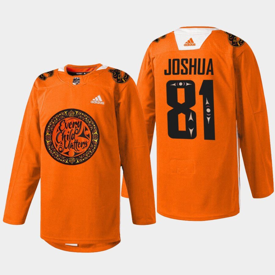 men canucks dakota joshua warmup national day for truth and reconciliation 2022 orange jersey