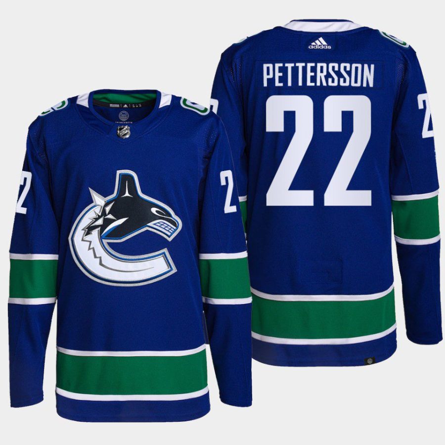 men canucks elias pettersson men 2022 nhl draft authentic primegreen home blue jersey