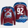 men canucks gabriel landeskog authentic 2022 nhl global series burgundy jersey