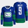 men canucks j.t. miller 2022 primegreen authentic pro alternate blue jersey