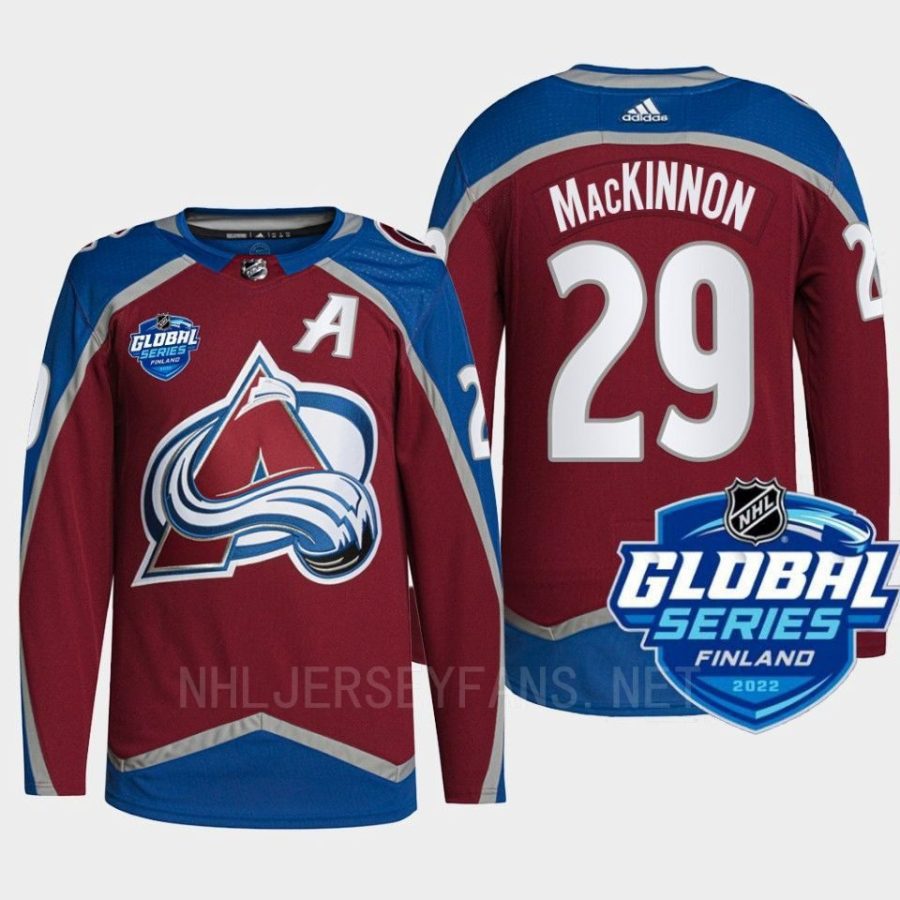 men canucks nathan mackinnon authentic 2022 nhl global series burgundy jersey