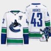 men canucks quinn hughes away kevin bieska patch white jersey