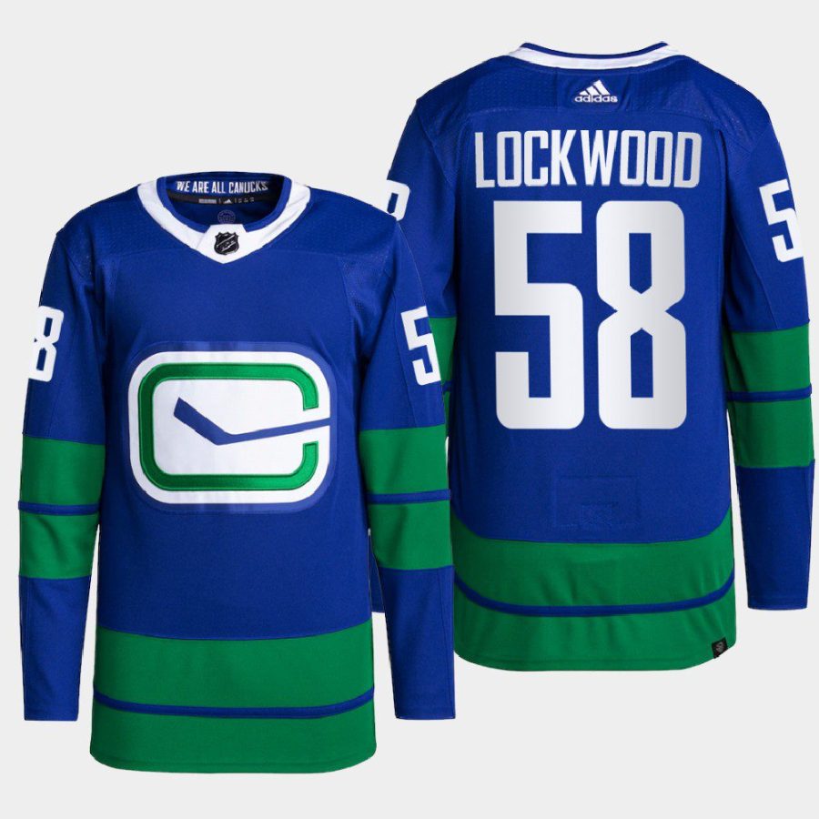 men canucks will lockwood 2022 primegreen authentic pro alternate blue jersey