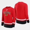 men chicago blackhawks back pass red lace up long sleeve t shirt