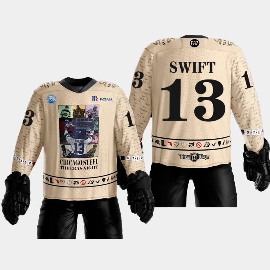 men chicago steel taylor swift ushl special eras night cream jersey