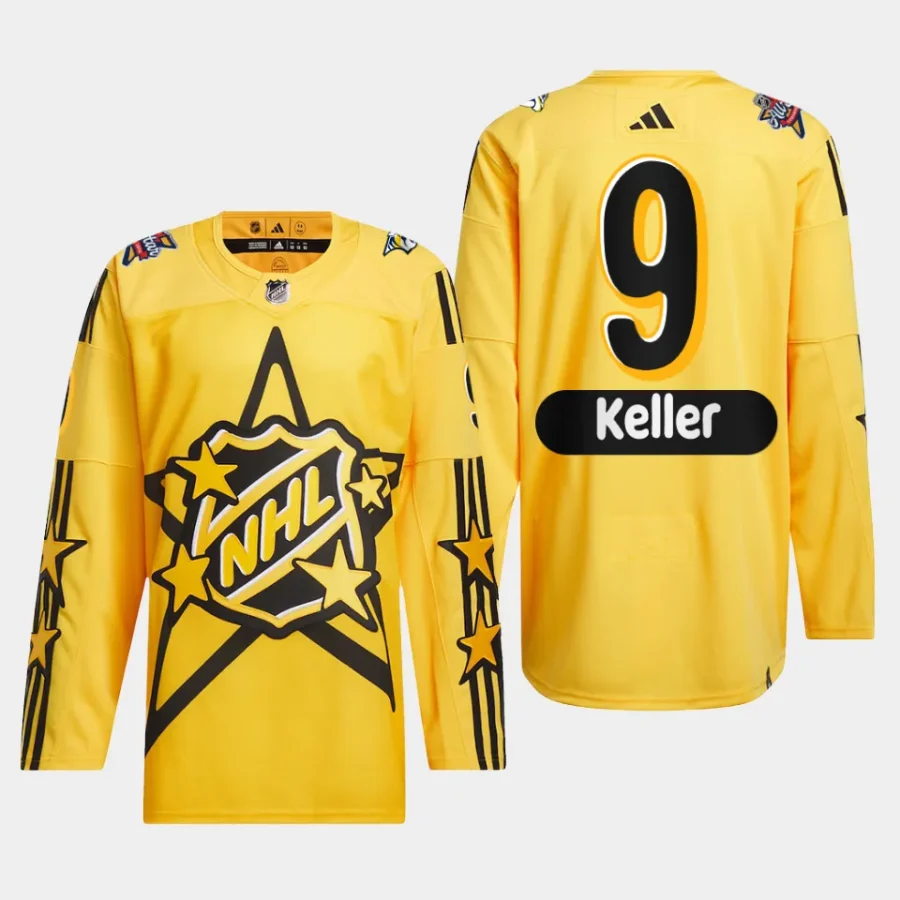 men coyotes clayton keller drew house 2024 nhl all star game primegreen authentic yellow jersey