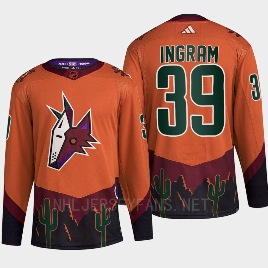 men coyotes connor ingram 2022 authentic primegreen reverse retro 2.0 orange jersey