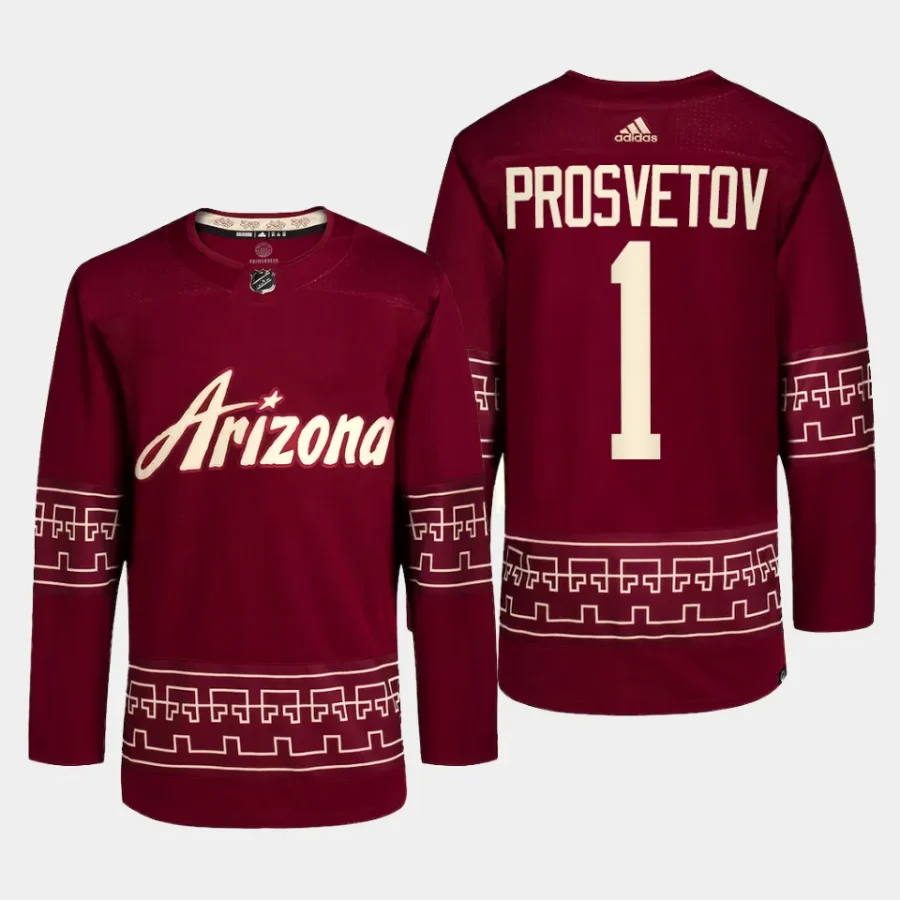 men coyotes ivan prosvetov 2022 23 primegreen authentic alternate garnet jersey