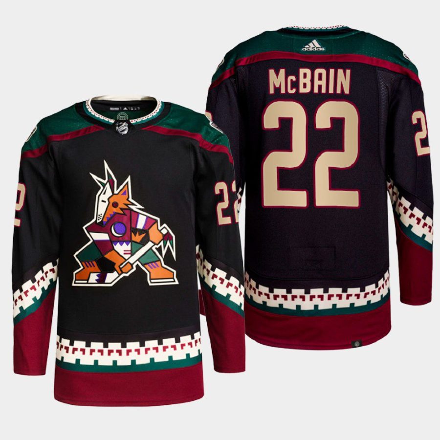 men coyotes jack mcbain 2022 primegreen authentic pro home black jersey