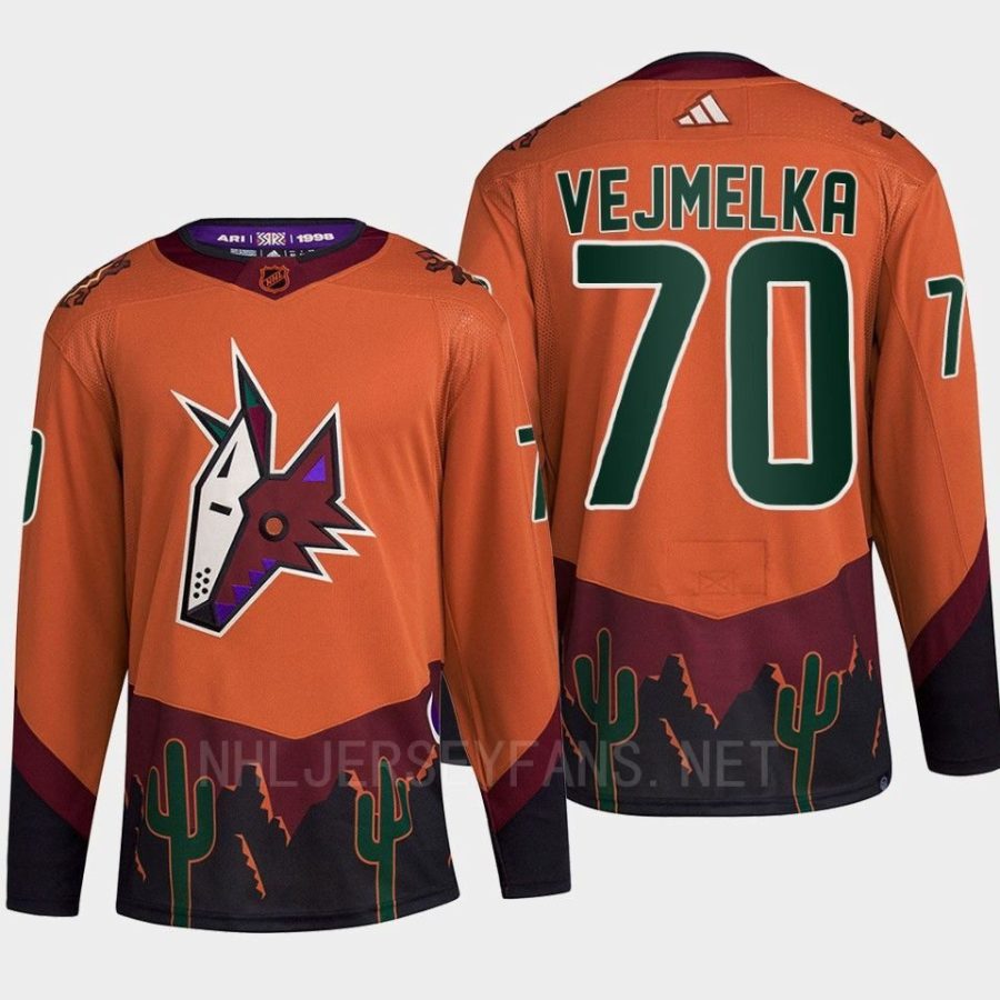 men coyotes karel vejmelka 2022 authentic primegreen reverse retro 2.0 orange jersey