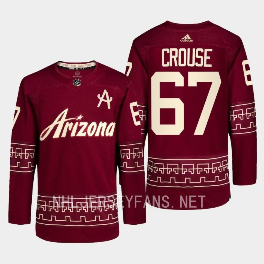 men coyotes lawson crouse 2022 23 primegreen authentic desert night alternate garnet jersey