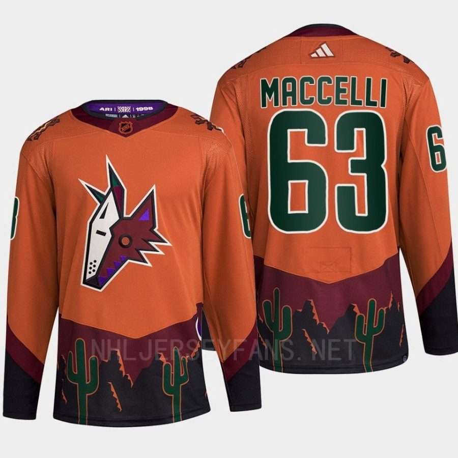 men coyotes matias maccelli 2022 authentic primegreen reverse retro 2.0 orange jersey