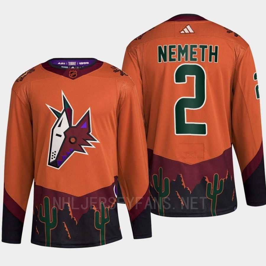 men coyotes patrik nemeth 2022 authentic primegreen reverse retro 2.0 orange jersey