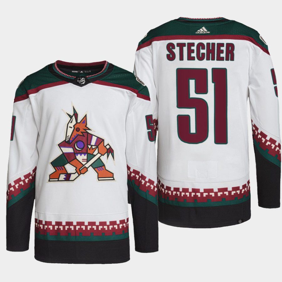 men coyotes troy stecher 2022 away primegreen authentic white jersey