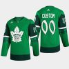 men custom maple leafs green st. patrick warm up jersey