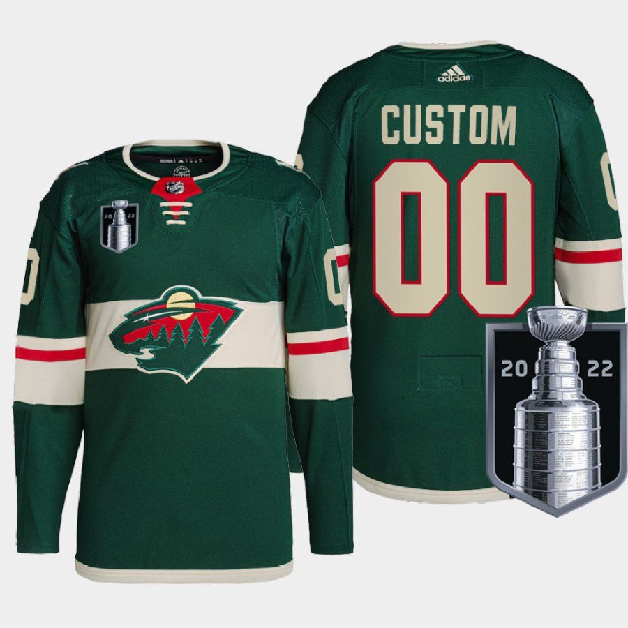 men custom wild green 2022 stanley cup playoffs authentic pro jersey