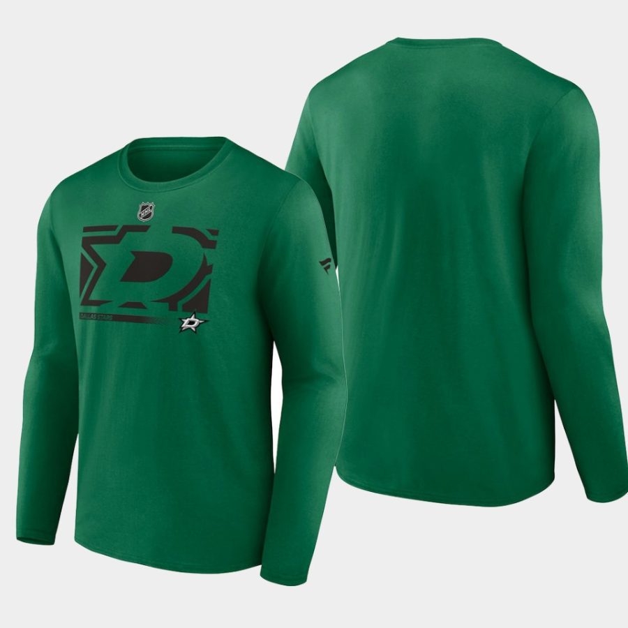 men dallas stars authentic pro core collection green secondary long sleeve t shirt