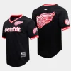 men detroit red wings pro standard classic black mesh v neck t shirt