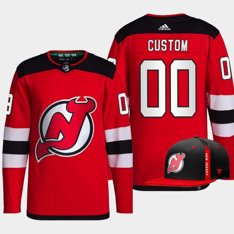 men devils custom first round pick 2022 nhl draft red jersey