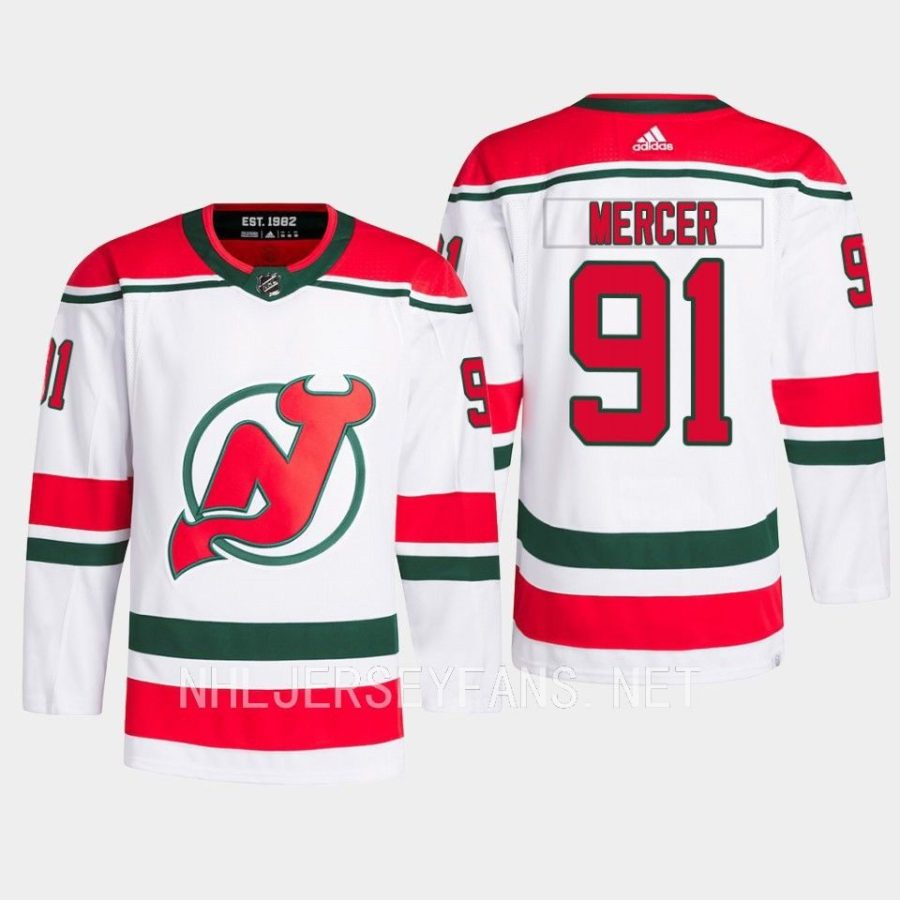 men devils dawson mercer 2022 23 primegreen heritage authentic pro white jersey