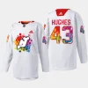 men devils luke hughes special 2023 pride night white jersey