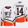 men ducks adam henrique 2022 authentic primegreen reverse retro 2.0 white jersey