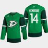 men ducks adam henrique warmup st. patricks day green jersey