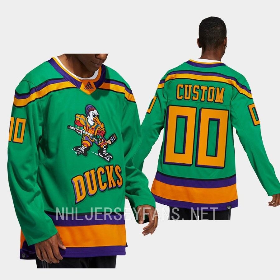 men ducks custom authentic mighty ducks green jersey