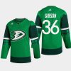 men ducks john gibson warmup st. patricks day green jersey