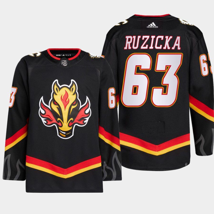 men flames adam ruzicka 2022 23 primegreen blasty alternate black jersey