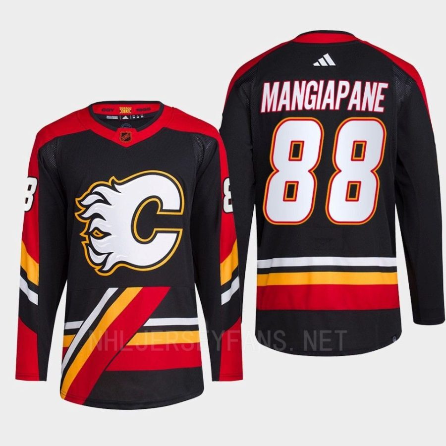 men flames andrew mangiapane 2022 authentic primegreen reverse retro 2.0 black jersey