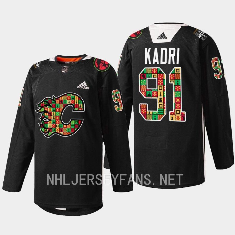 men flames nazem kadri jarome iginla black history month 2023 black jersey