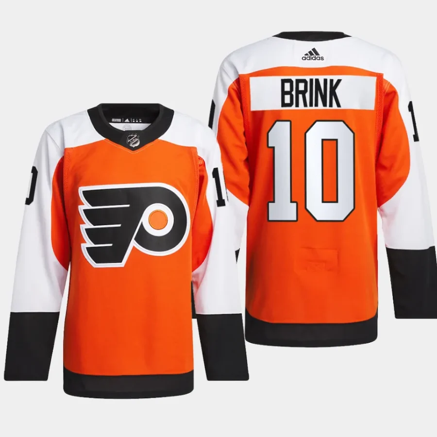 men flyers bobby brink primegreen home authentic pro orange jersey