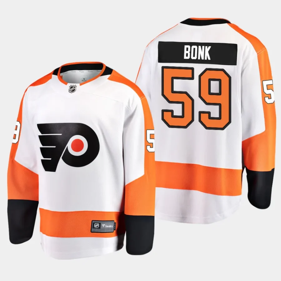 men flyers oliver bonk men 2023 nhl draft away breakaway player white jersey