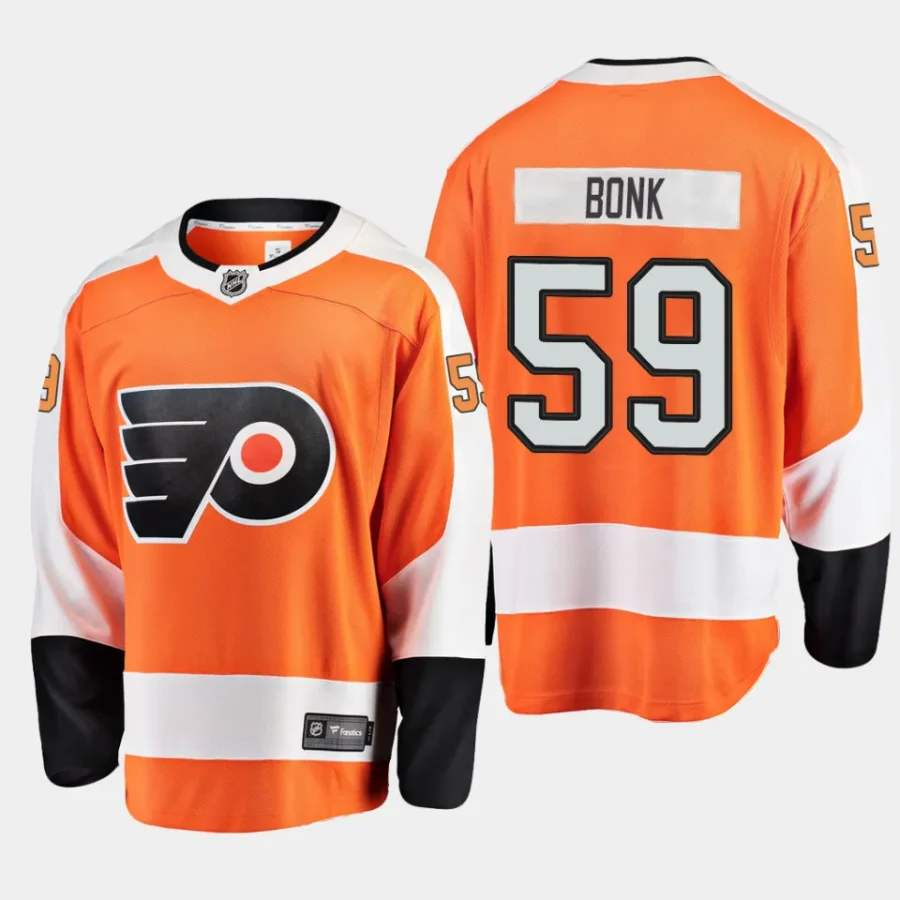 men flyers oliver bonk men 2023 nhl draft home breakaway player orange jersey