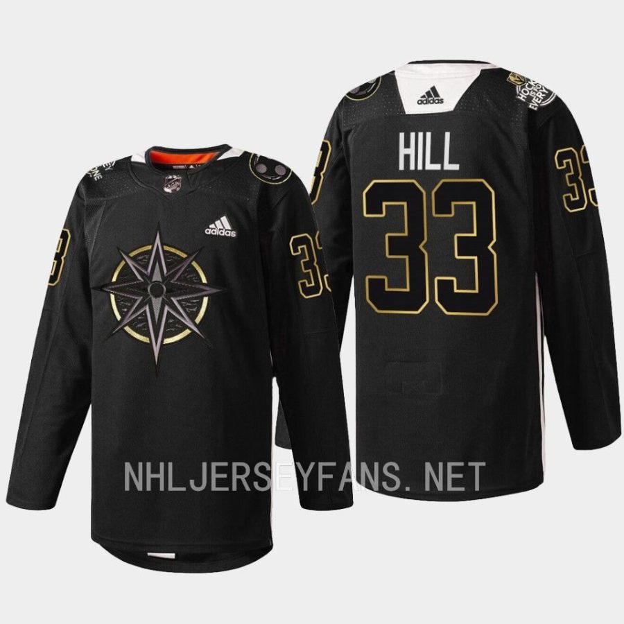 men golden knights adin hill warmups black history night 2023 black jersey