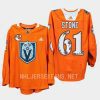 men golden knights mark stone 2022 warmups hispanic heritage night orange jersey