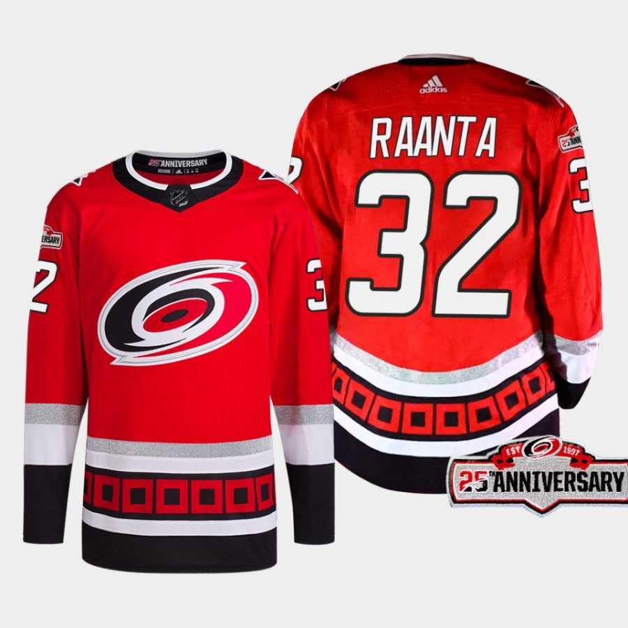 men hurricanes antti raanta 2022 23 25th anniversary third red jersey