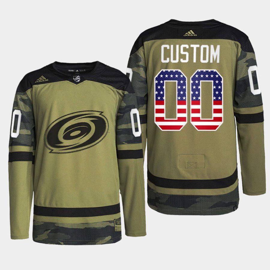 men hurricanes custom 2023 warmup military appreciation camo jersey