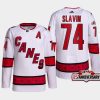 men hurricanes jaccob slavin 2022 23 25th anniversary authentic away white jersey