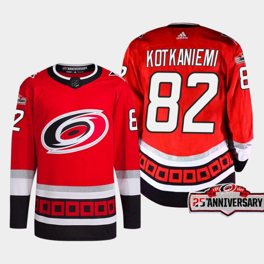 men hurricanes jesperi kotkaniemi 2022 23 25th anniversary third red jersey