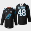 men hurricanes jordan martinook 2022 warm up sweater panthers night black jersey