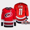 men hurricanes jordan staal 2022 23 25th anniversary third red jersey