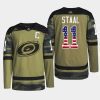 men hurricanes jordan staal 2023 warmup military appreciation camo jersey